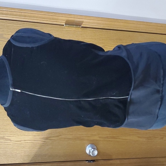 Armani exchange black sleeveless layered look velvet top - Picture 1 of 6